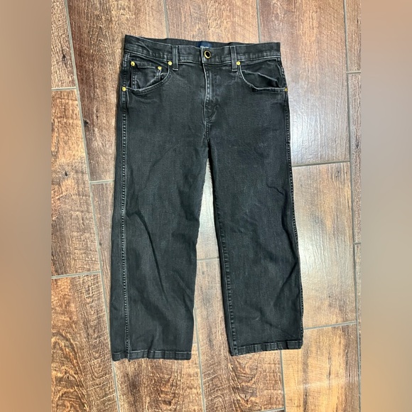 Khaite Wendell Cropped Wide Leg Jeans Stoned Black Distressed - Picture 7 of 11